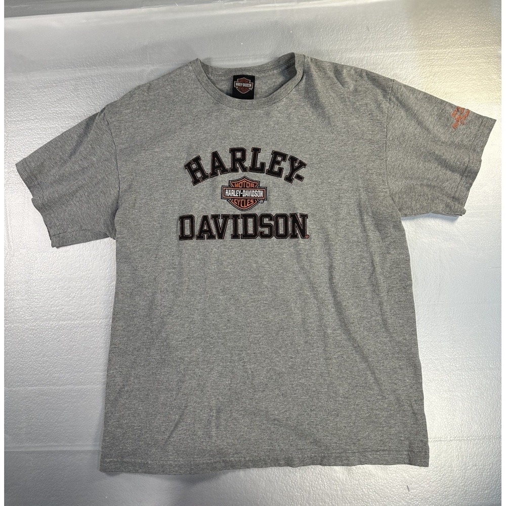 Vintage Grey Harley Davidson T-shirt Large - Varsity Stitched Letters‎ Very Nice